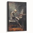 Spooky Wall Art - Skeleton Pianist in Gothic Music Hall