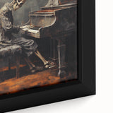 Spooky Wall Art - Skeleton Pianist in Gothic Music Hall