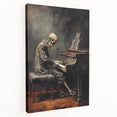Spooky Wall Art - Skeleton Pianist in Gothic Music Hall
