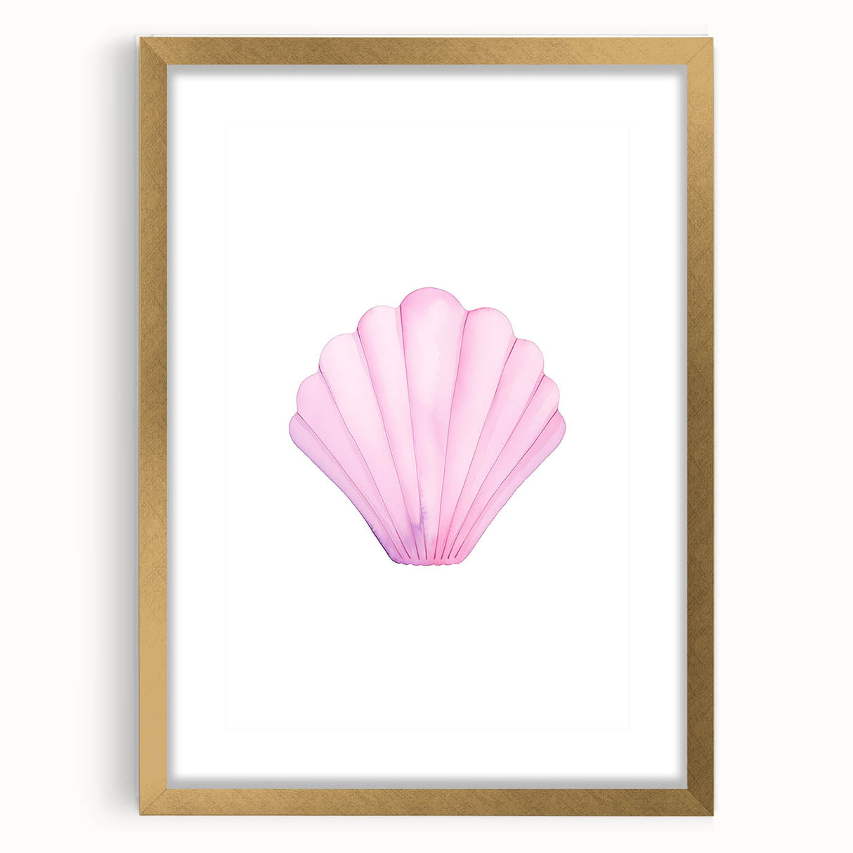 Girls Room Wall Art – Watercolor Seashell Nursery Decor Print