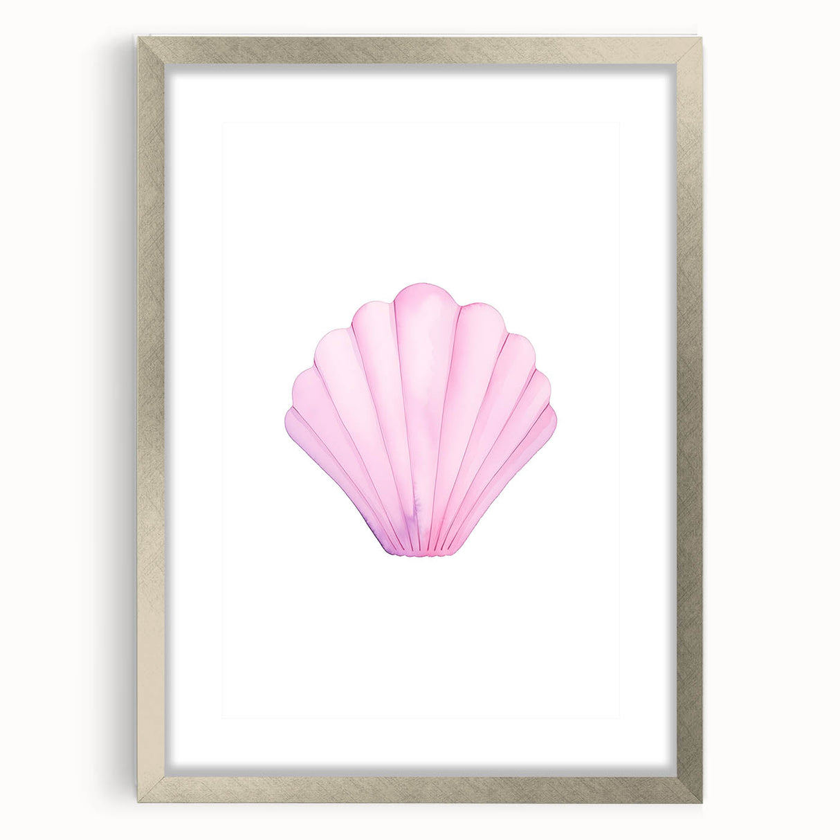 Girls Room Wall Art – Watercolor Seashell Nursery Decor Print