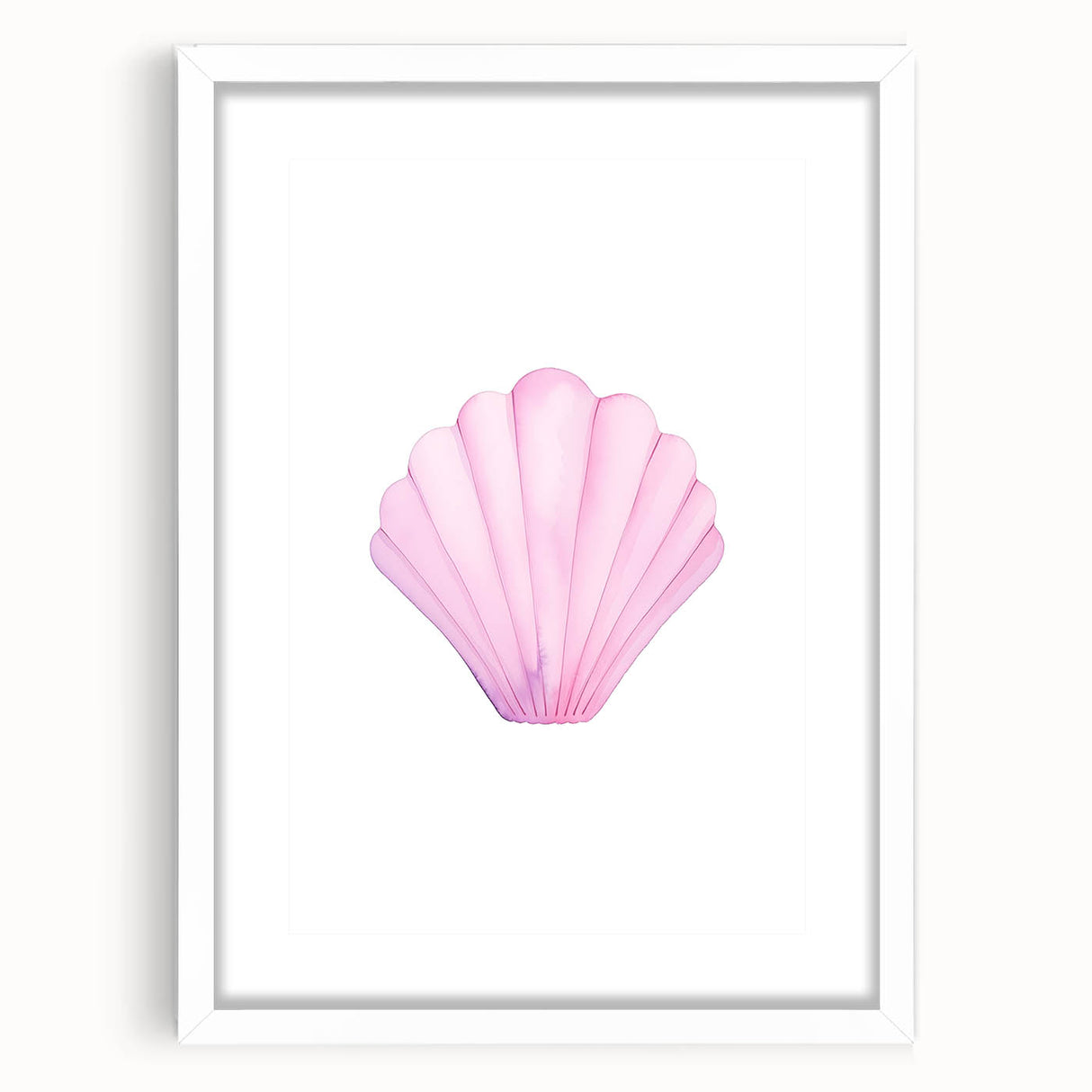 Girls Room Wall Art – Watercolor Seashell Nursery Decor Print
