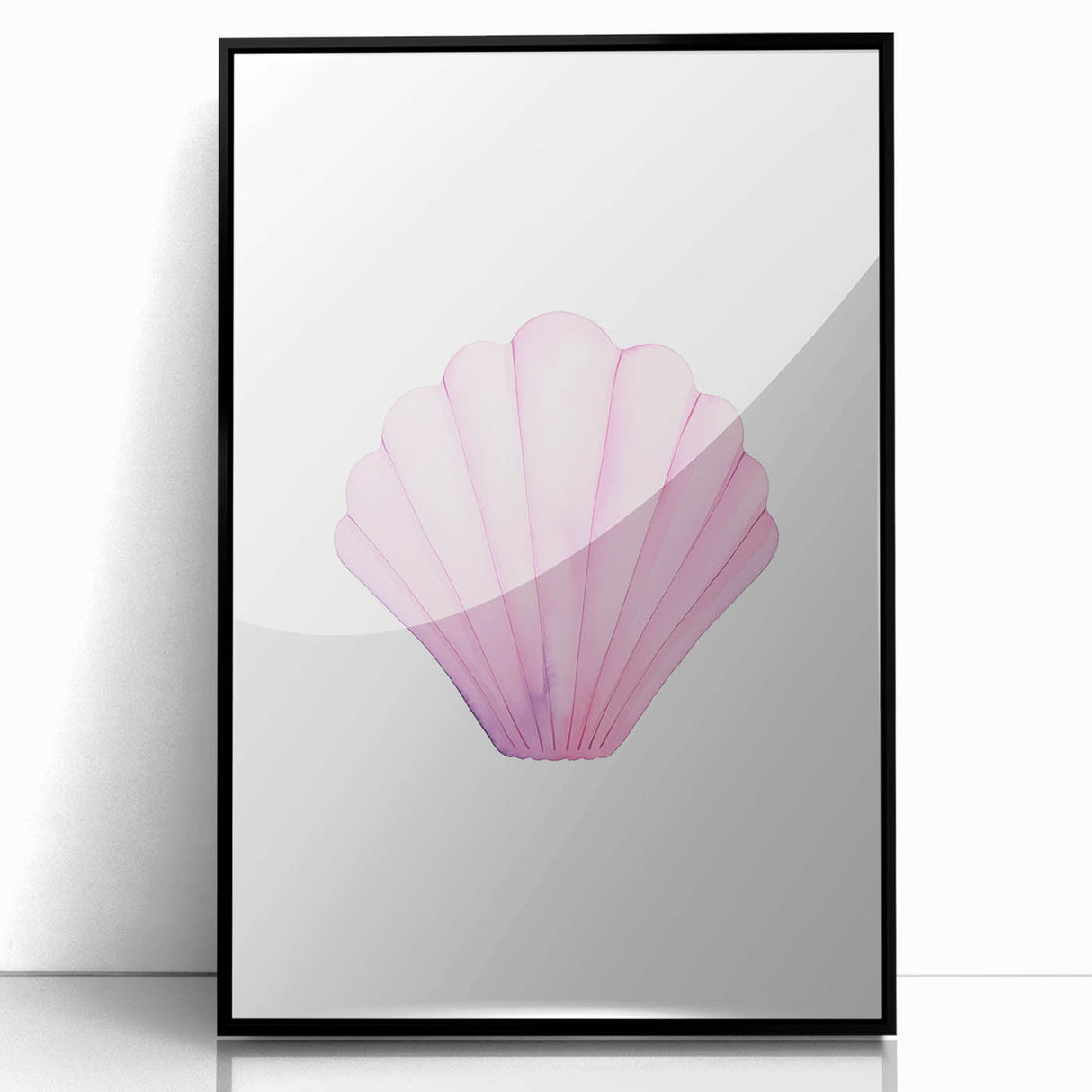 Girls Room Wall Art – Watercolor Seashell Nursery Decor Print