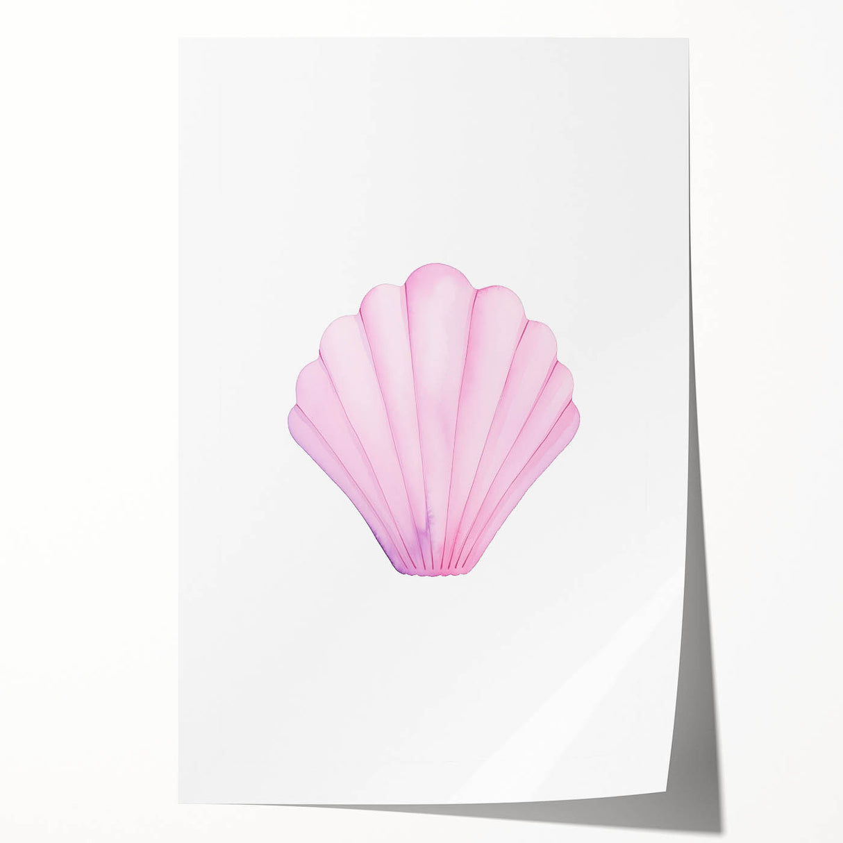 Girls Room Wall Art – Watercolor Seashell Nursery Decor Print