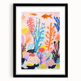Kids Room Wall Art - Vibrant Ocean Coral & Fish Nursery Print