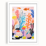 Kids Room Wall Art - Vibrant Ocean Coral & Fish Nursery Print