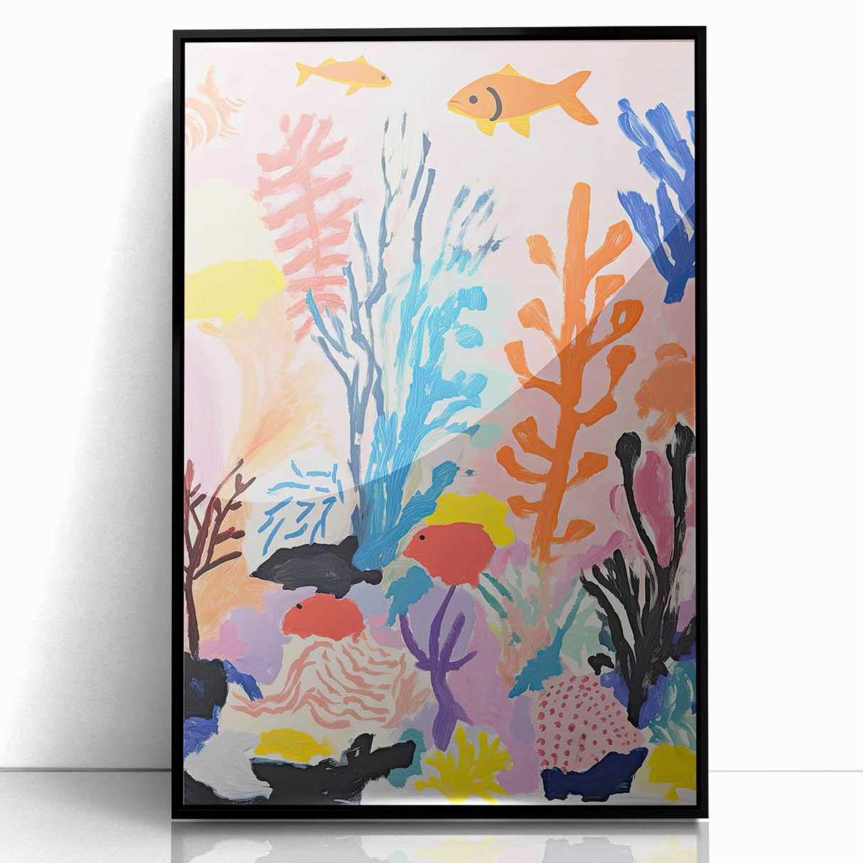 Kids Room Wall Art - Vibrant Ocean Coral & Fish Nursery Print