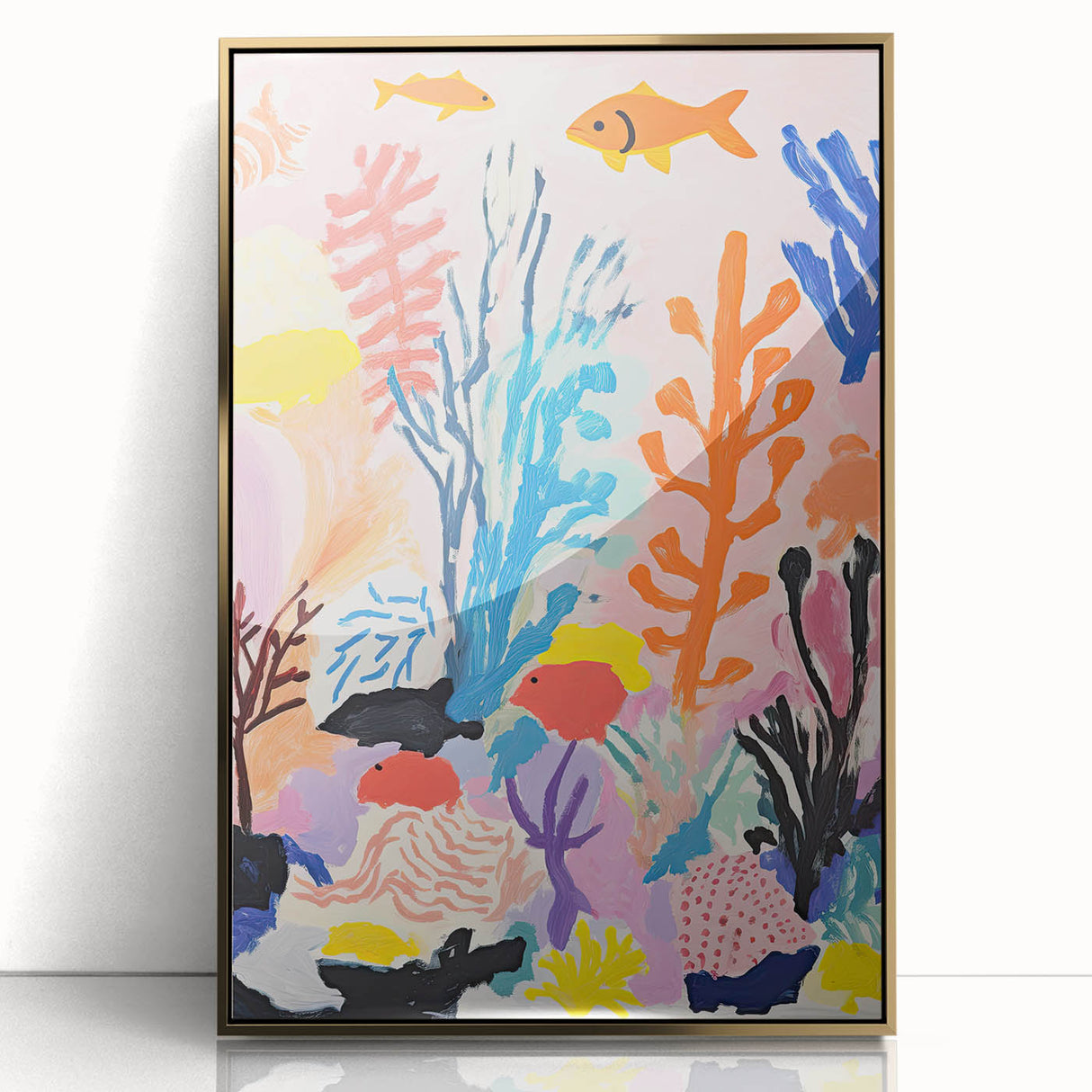 Kids Room Wall Art - Vibrant Ocean Coral & Fish Nursery Print