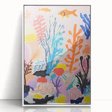 Kids Room Wall Art - Vibrant Ocean Coral & Fish Nursery Print