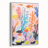 Kids Room Wall Art - Vibrant Ocean Coral & Fish Nursery Print