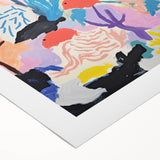Kids Room Wall Art - Vibrant Ocean Coral & Fish Nursery Print