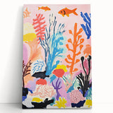 Kids Room Wall Art - Vibrant Ocean Coral & Fish Nursery Print