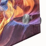 Close-up of a stunning acrylic landscape design showcasing vibrant canyons with rich earthy tones, perfect for modern home decor. Ideal for nature enthusiasts.