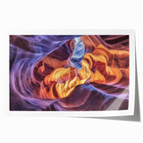 Landscape canyons rolled print showcasing vibrant earthy tones and intricate details of rocky formations, elegantly packaged in a protective cardboard tube for art enthusiasts.