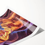 Landscape print showcasing vibrant canyons with rich colors and intricate details, rolled and packaged in a protective cardboard tube for easy transport. Perfect for home decor enthusiasts seeking to enhance their space with stunning nature art.