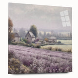 Landscape wall art featuring a serene countryside scene, displayed in an elegant acrylic glass frame, showcasing vibrant colors and intricate details for home decor.