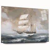 Acrylic glass landscape artwork showcasing vibrant colors and intricate details, featuring a side view with decorative pins for secure display in modern decor.