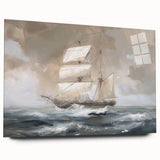 Acrylic glass landscape artwork displayed from a side view, showcasing vibrant colors and intricate details, ideal for modern home decor. Perfect for adding a touch of elegance to any room.