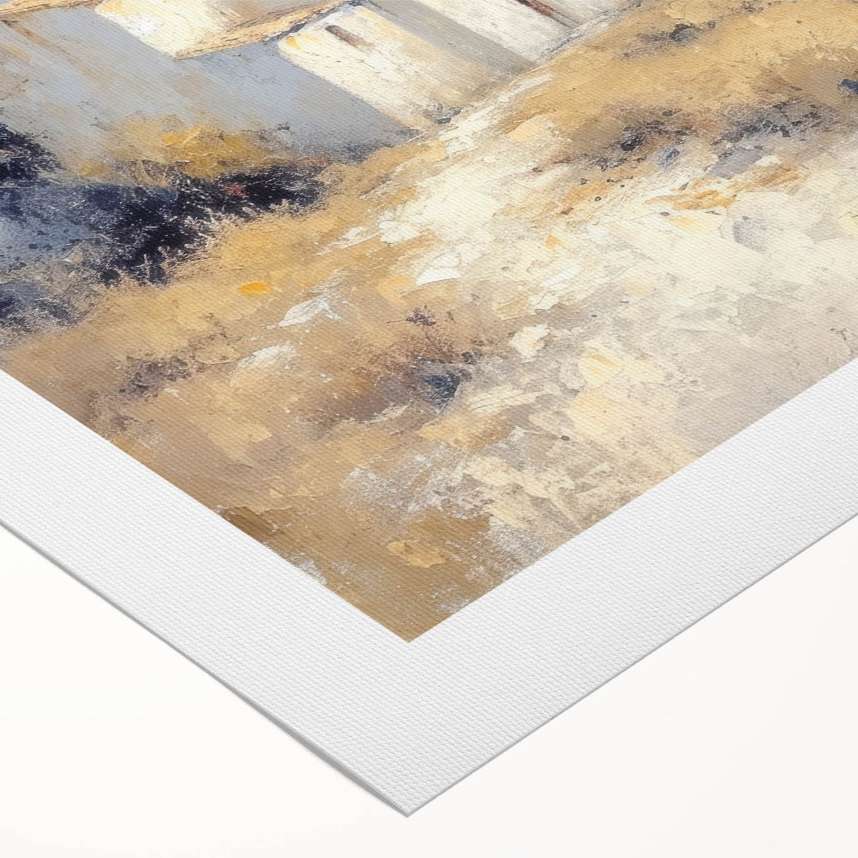 Countryside landscape rolled canvas art showcasing vibrant green fields and a serene blue sky, elegantly packaged in a protective cardboard tube. Perfect for home decor.