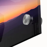 Close-up of a vibrant desert landscape artwork on acrylic glass, showcasing rich colors and intricate details, ideal for modern home decor and art enthusiasts.