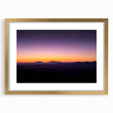 Desert landscape framed art print featuring a gold mat and elegant frame, showcasing warm hues and intricate details perfect for home decor.