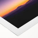 Desert landscape rolled canvas art showcasing warm tones of orange and yellow with subtle texture, elegantly packaged in a protective cardboard tube for safekeeping.