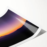 Desert landscape canvas print showcasing vibrant sunset hues and intricate natural textures, rolled securely in a protective tube for easy shipping and display.