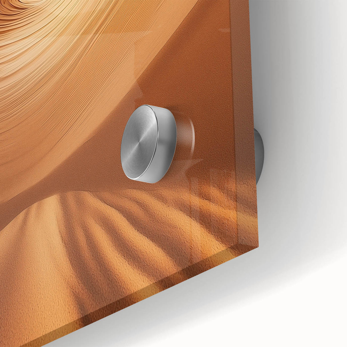 Close-up view of a captivating acrylic landscape artwork depicting vibrant dunes, showcasing intricate textures and rich colors, perfect for modern home decor.