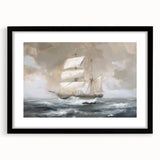 Black landscape frame with a white mat, showcasing a serene nature scene. The frame’s sleek design enhances the artwork's elegance, perfect for home decor.