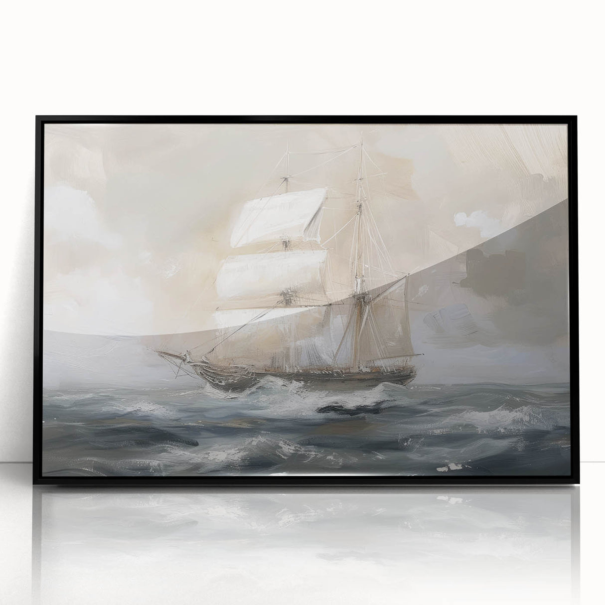 Framed acrylic artwork showcasing a vibrant landscape with rich colors and intricate details, designed to enhance modern home decor with a sleek black frame.