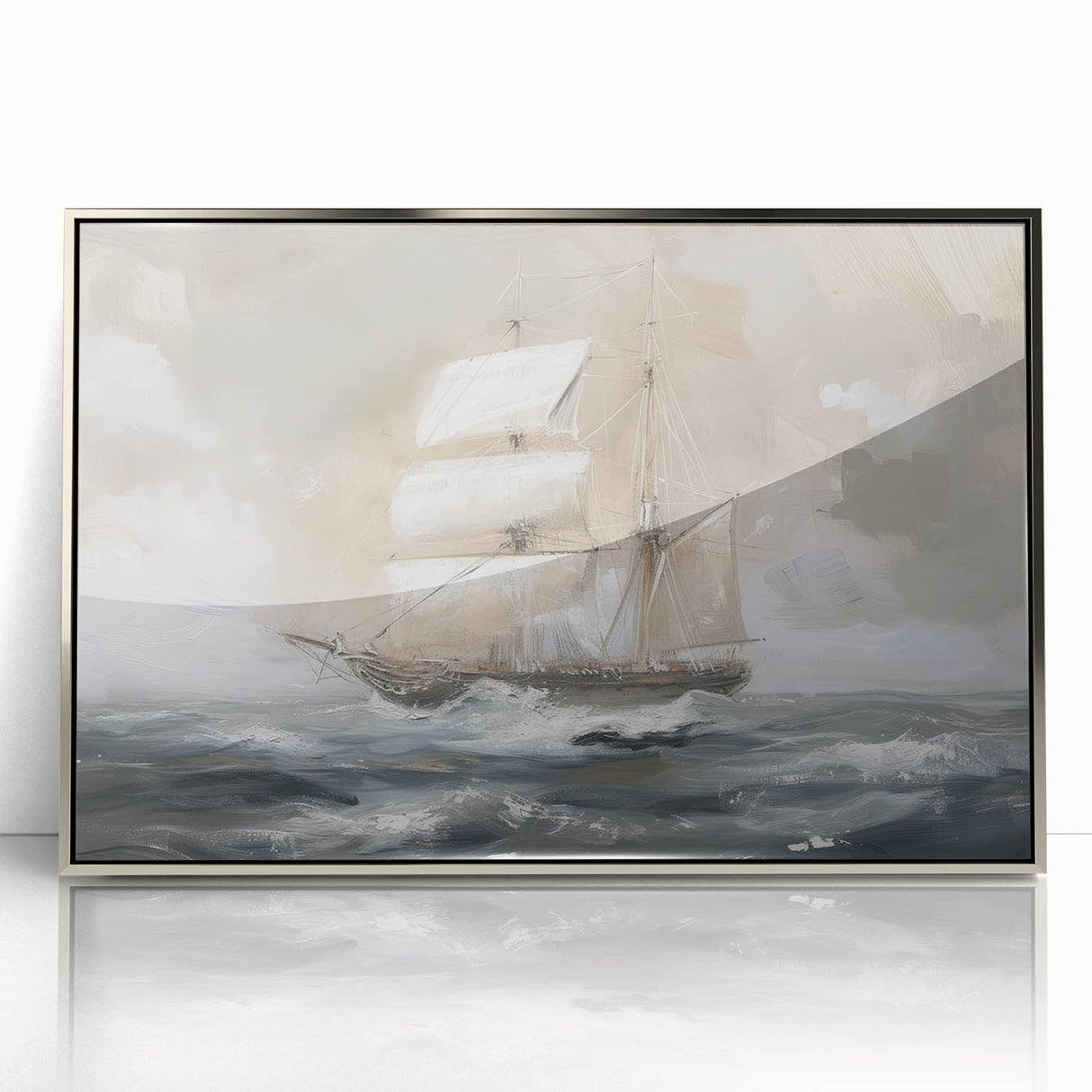 Framed acrylic artwork featuring a scenic landscape design in silver, showcasing vibrant colors and intricate details. Ideal for modern home decor and interior design enthusiasts.