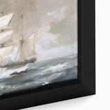 Close-up of a framed canvas artwork showcasing a vibrant landscape design, featuring lush greenery and a serene sky, perfect for home decor enhancement.