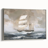 Framed canvas artwork showcasing a serene landscape design with a silver frame, highlighting tranquil colors and intricate details, perfect for home decor.