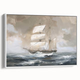 Framed canvas print showcasing a serene landscape design with vibrant colors, presented from a side view against a clean white background, ideal for home décor.