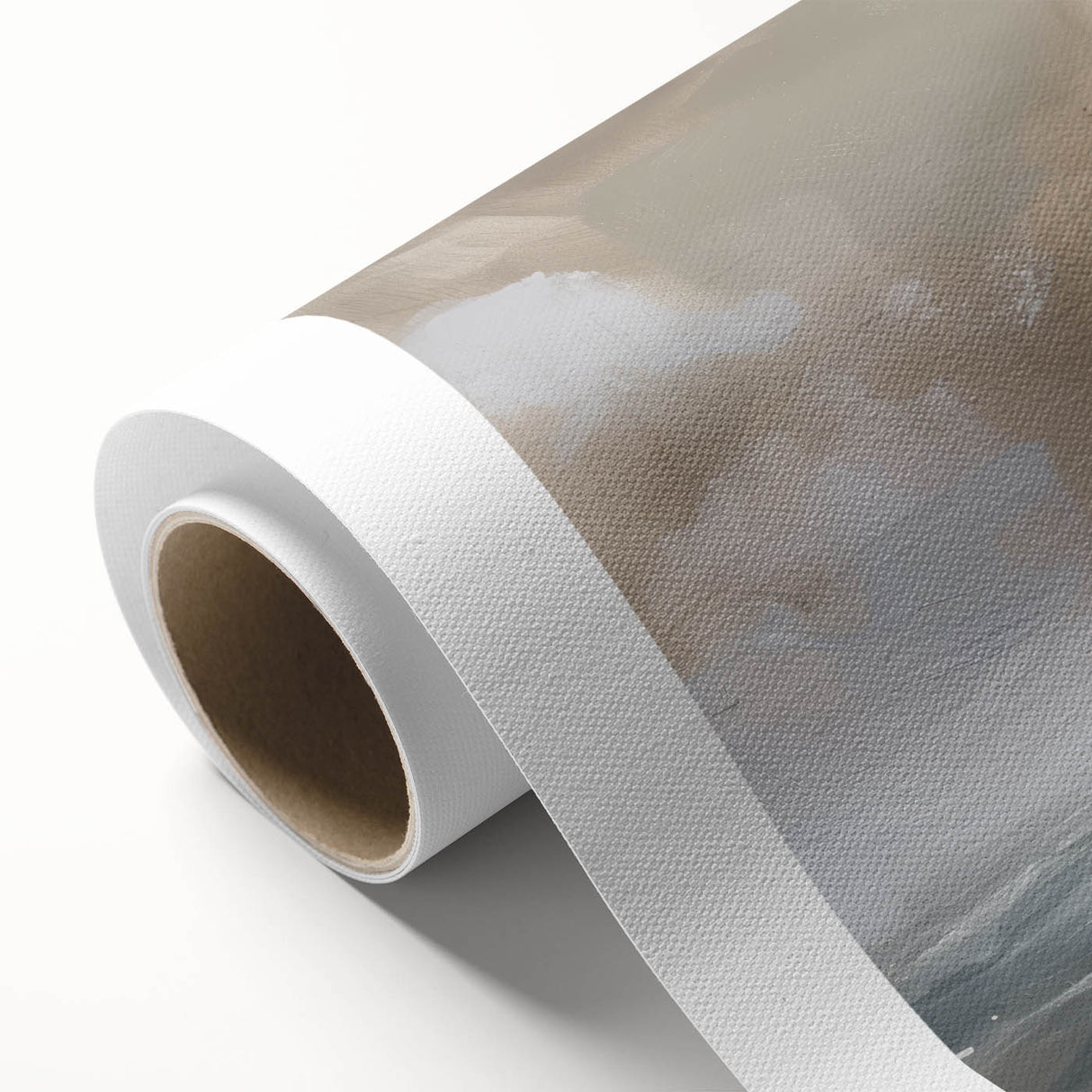Rolled canvas showcasing a vibrant African landscape design with intricate details and rich colors, securely packaged in a durable cardboard tube for easy transport and display.