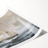 Rolled print showcasing a vibrant landscape design with rich colors and intricate details, packaged securely in a protective cardboard tube for easy shipping.