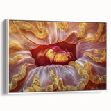 Extra large vintage poster art of colorful florals on a black background, framed canvas, ideal for living room wall.