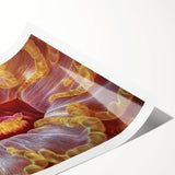 Extra large wall art featuring line art flowers in black on white, rolled print format, suitable for large living room decor.