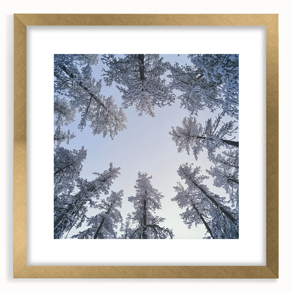 Extra large abstract art print featuring textured close-ups of icicles and frost, in muted gray and blue tones.