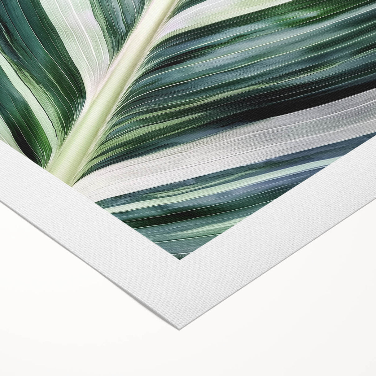 Art deco poster featuring close-up of green leaves on extra large rolled canvas.