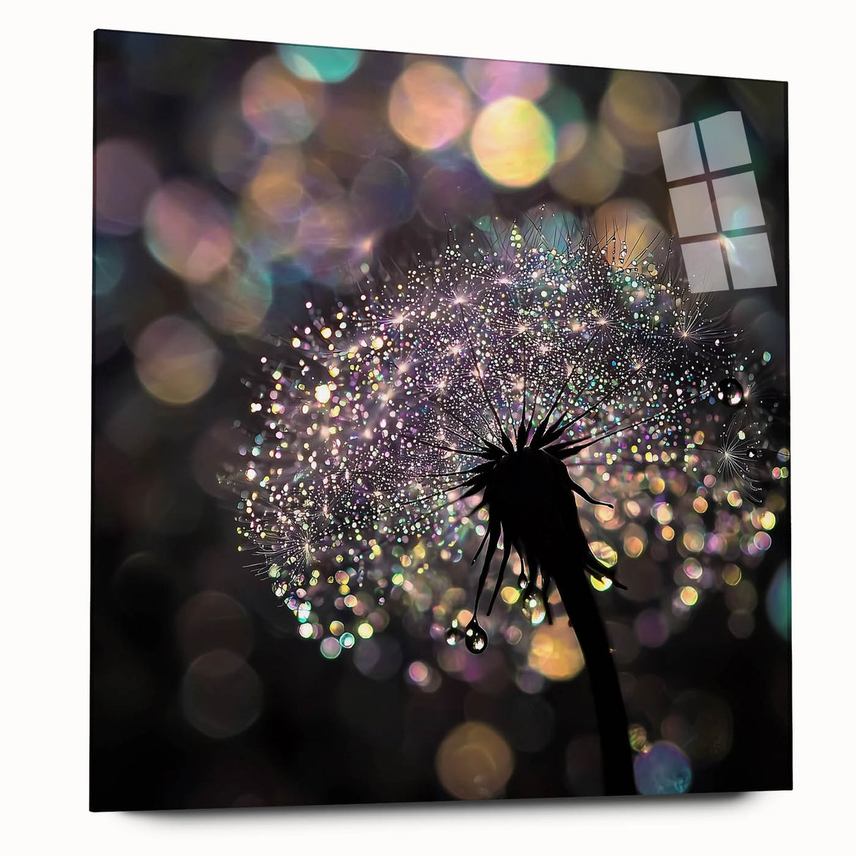 Acrylic print of a close-up water image with blue and white hues, ideal for bedroom or dining room art.
