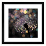 Extra large abstract art print of a colorful, textured water scene in a black frame, ideal for living room decor.