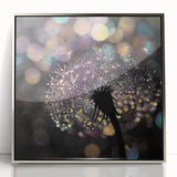 Mid-century modernist acrylic print depicting close-up water ripples in silver frame, suited for modern nursery decor.