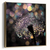 Vintage poster art of a silver and gold landscape on framed canvas, ideal for bedroom wall decor.