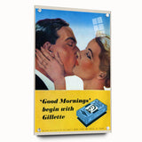 Retro Gillette Shaving Poster - Vintage Bathroom Wall Art Print