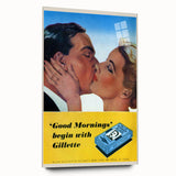 Retro Gillette Shaving Poster - Vintage Bathroom Wall Art Print