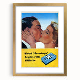 Retro Gillette Shaving Poster - Vintage Bathroom Wall Art Print