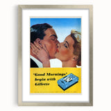 Retro Gillette Shaving Poster - Vintage Bathroom Wall Art Print