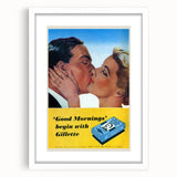 Retro Gillette Shaving Poster - Vintage Bathroom Wall Art Print