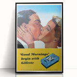 Retro Gillette Shaving Poster - Vintage Bathroom Wall Art Print
